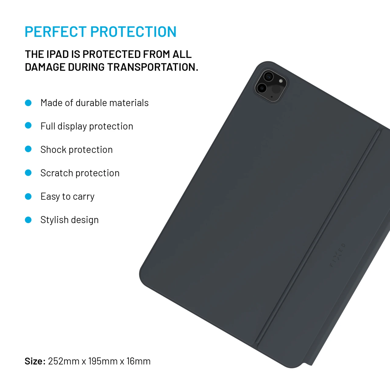 Pouzdro s bezdrátovou klávesnicí FIXED Typee pro Apple iPad Pro 11" M4 2024/M5 2025, EN, černá