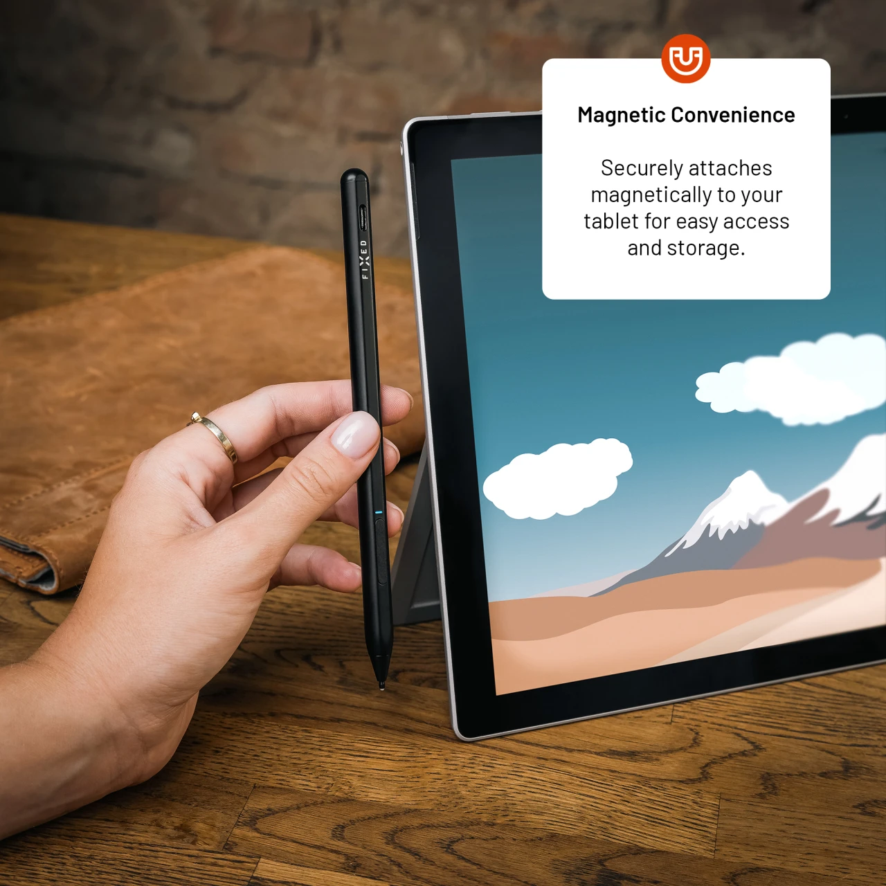 Dotykové pero FIXED Graphite Active MPP 2.0 pro Surface s magnety, černá