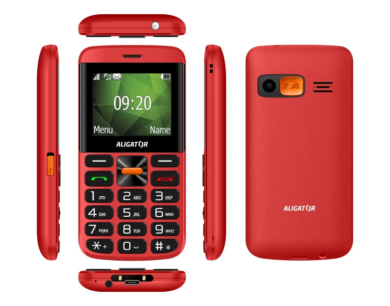 Aligator A910 4G Senior červená + nabíjecí stojánek