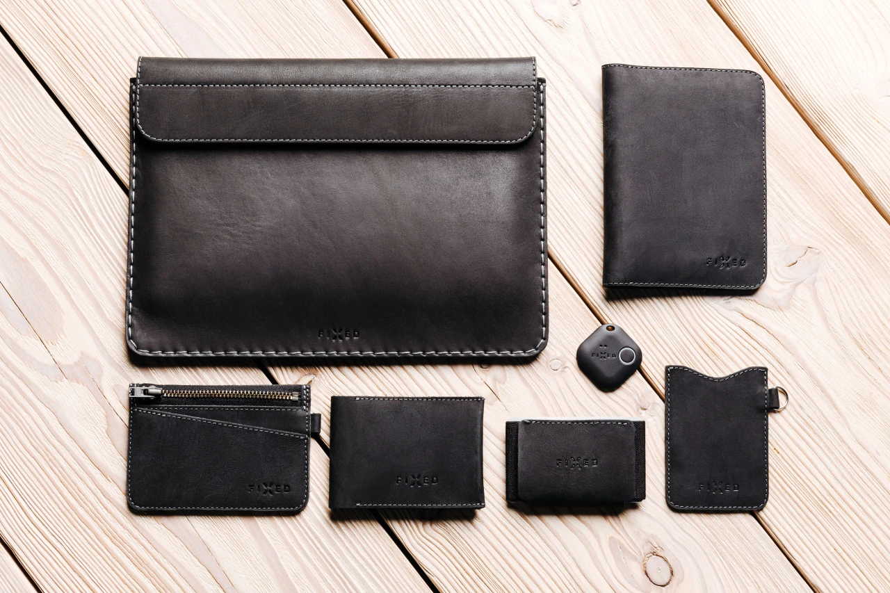 Kožená peněženka FIXED Wallet z pravé hovězí kůže, černá