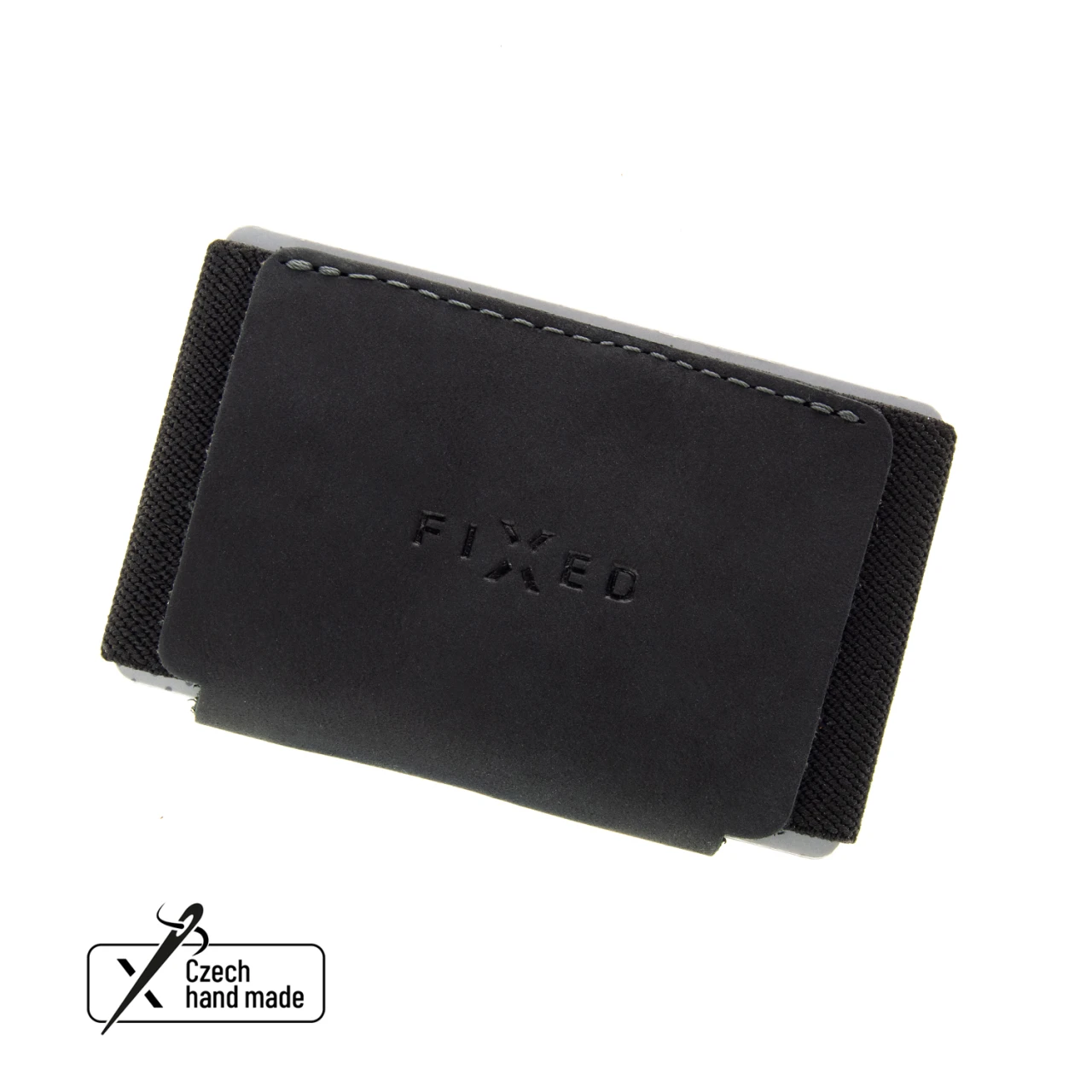 Kožená peněženka FIXED Tiny Wallet z pravé hovězí kůže, černá