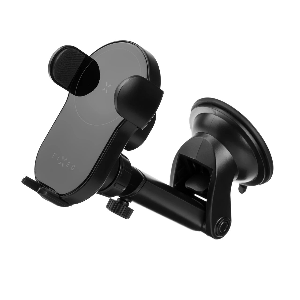 Automatický držák do auta s rychlým bezdrátovým nabíjením FIXED Matic XL na sklo nebo palubní desku, 15W, černá