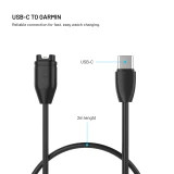 Nabíjecí USB-C kabel FIXED pro smartwatch Garmin Forerunner/Fenix/Venu/Vívoactive/Instinct, 2m, černá