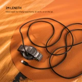 Nabíjecí USB-C kabel FIXED pro smartwatch Garmin Forerunner/Fenix/Venu/Vívoactive/Instinct, 2m, černá