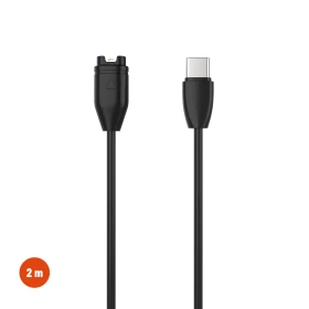 Nabíjecí USB-C kabel FIXED pro smartwatch Garmin Forerunner/Fenix/Venu/Vívoactive/Instinct, 2m, černý