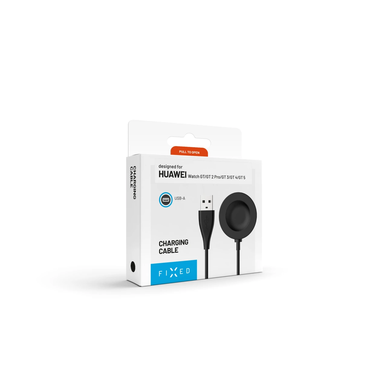 Nabíjecí USB-A kabel FIXED pro Huawei Watch GT 2 Pro/3/3 Pro/4/4 Pro/5/5 Pro/6/6 Pro, černá