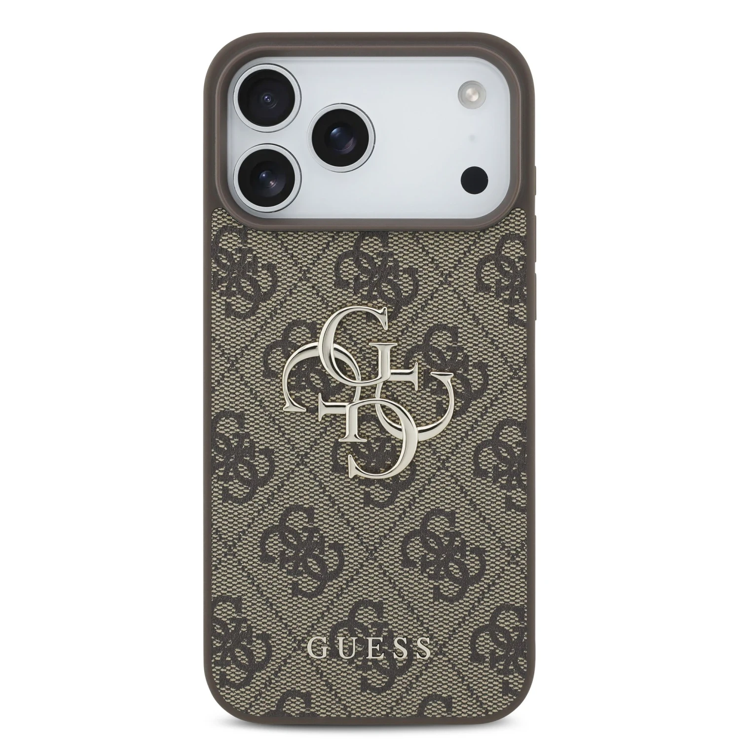 Zadní kryt Guess PU 4G Metal Logo pro Samsung Galaxy S26 FE, hnědá