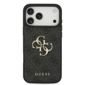 Guess PU 4G Metal Logo Zadní Kryt pro Samsung Galaxy S26 FE Black