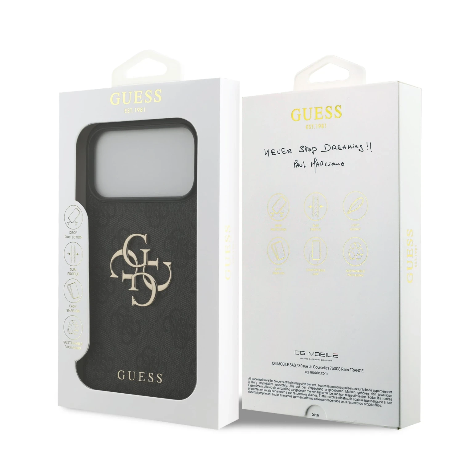 Zadní kryt Guess PU 4G Metal Logo pro Samsung Galaxy S26 FE, černá