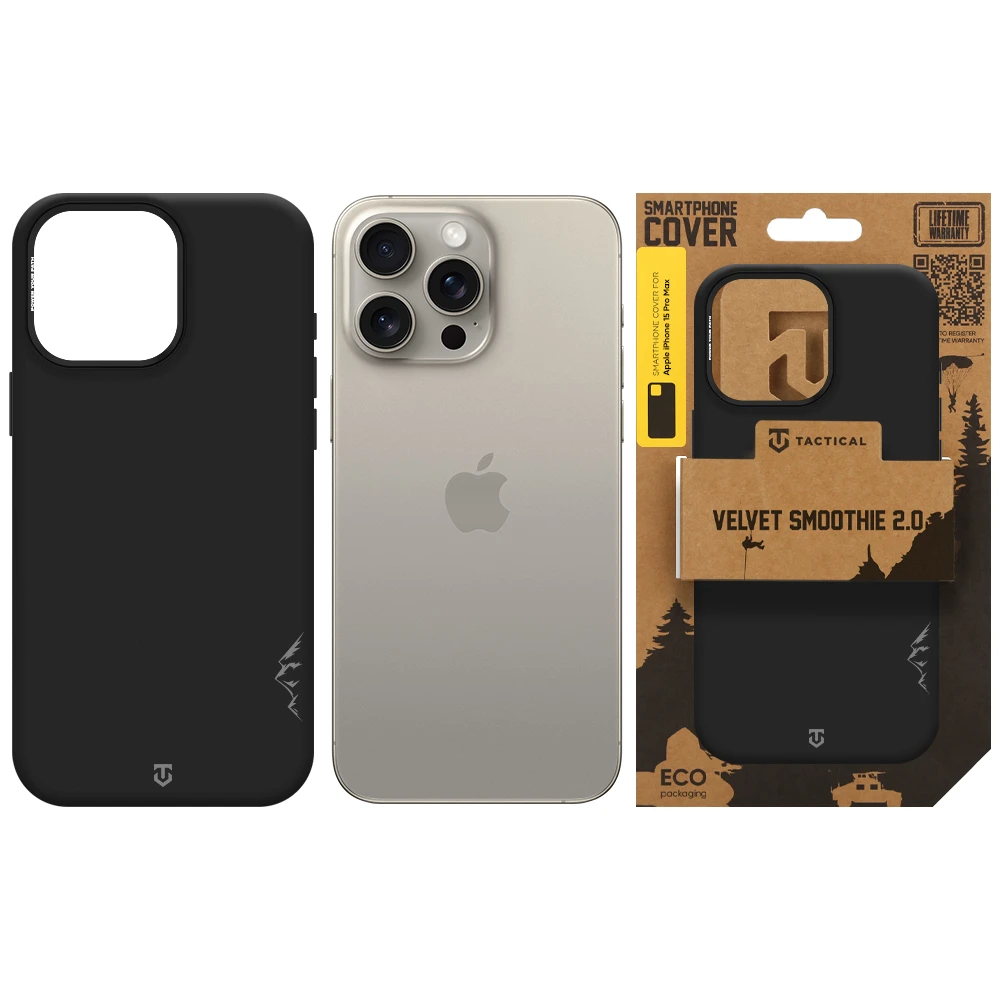 Tactical MagForce Velvet Smoothie 2.0 Kryt pro Apple iPhone 15 Pro Max Asphalt