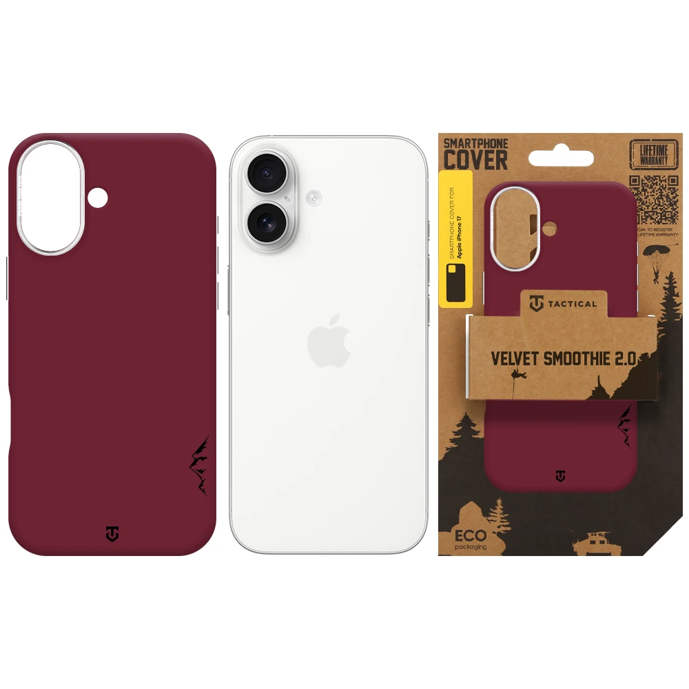 Tactical MagForce Velvet Smoothie 2.0 Kryt pro Apple iPhone 17 Burgundy