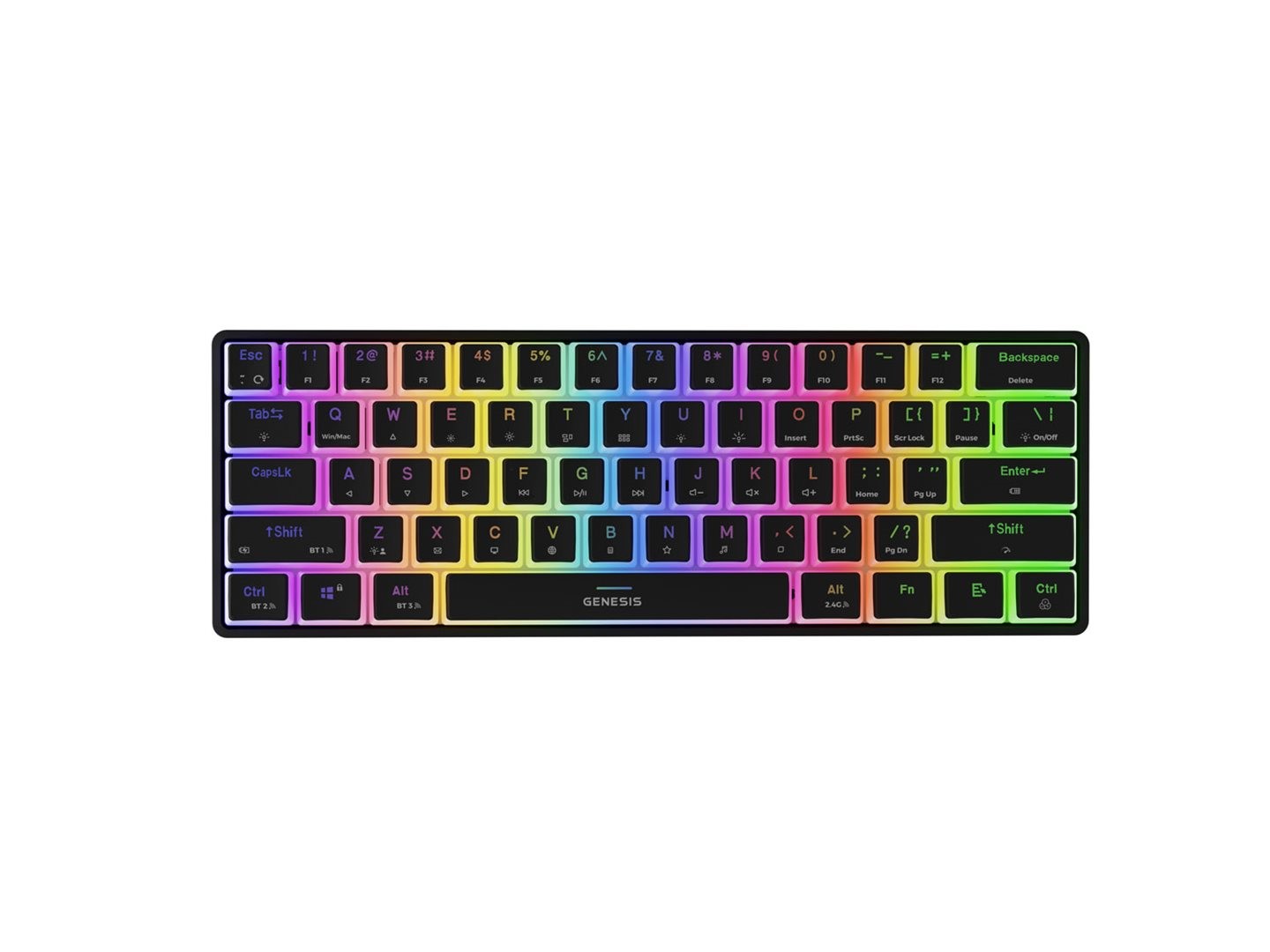 Genesis herní klávesnice THOR 660 G2/Gateron Brown USB+BT US layout, černá