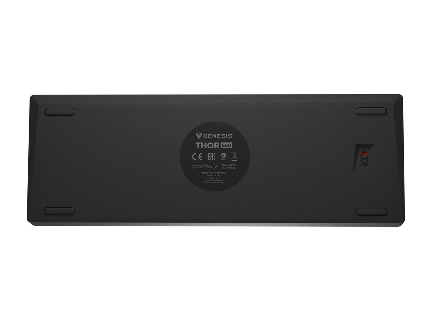 Genesis herní klávesnice THOR 660 G2/Gateron Brown USB+BT US layout, černá