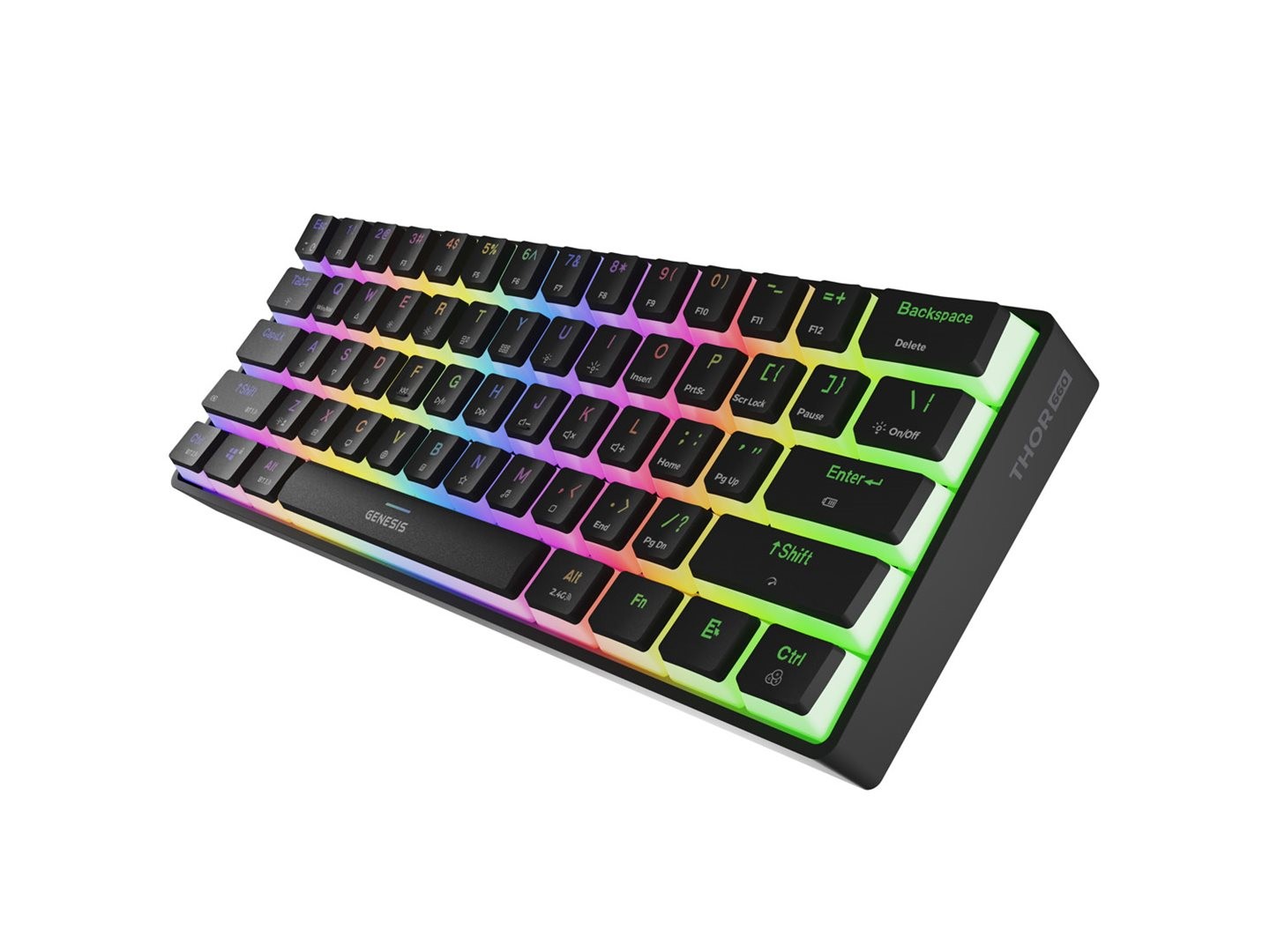 Genesis herní klávesnice THOR 660 G2/Gateron Brown USB+BT US layout, černá