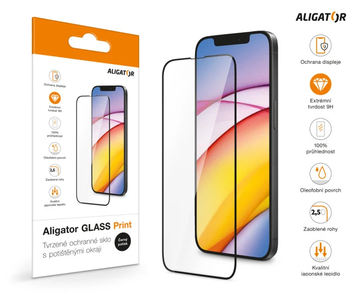 Tvrzené sklo GLASS PRINT pro Xiaomi Redmi Note 17, černá