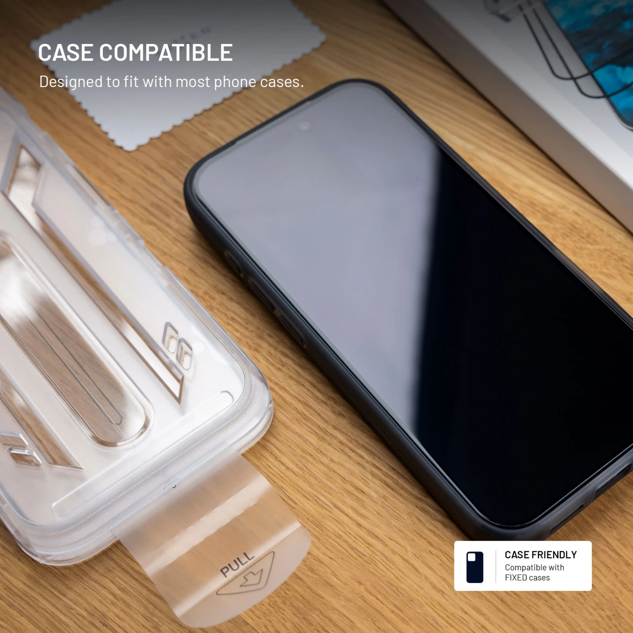 Tvrzené sklo FIXED Full-Cover 2ks s anti-dust aplikátorem pro Xiaomi Redmi A7 Pro, černá