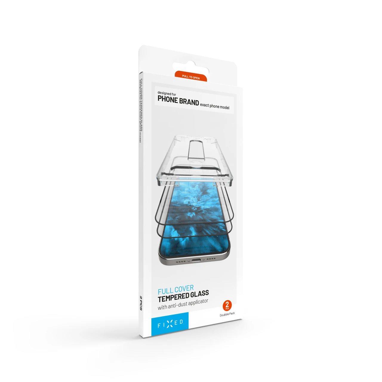 Tvrzené sklo FIXED Full-Cover 2ks s anti-dust aplikátorem pro Xiaomi Redmi A7 Pro, černá