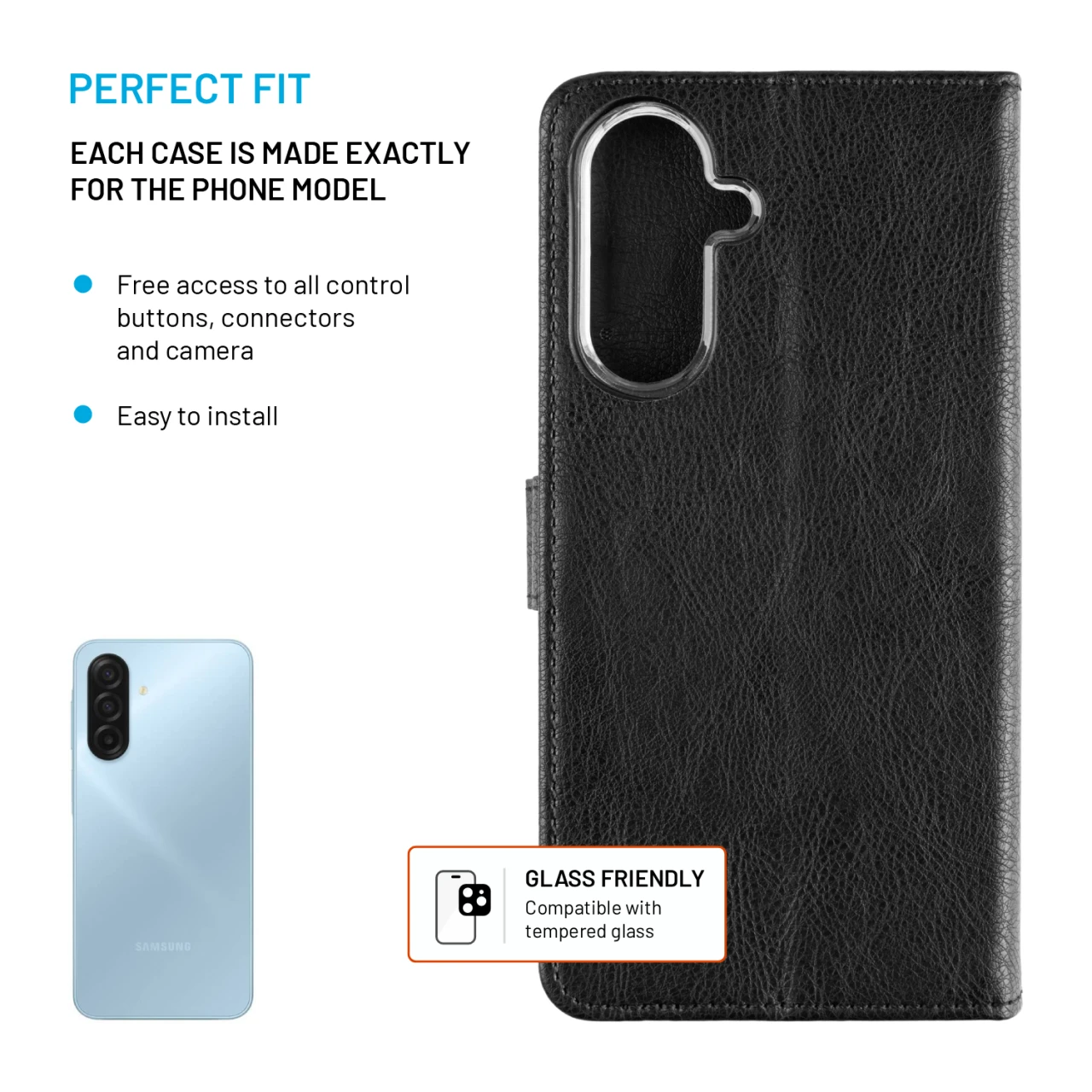 Flipové pouzdro FIXED Opus pro Samsung Galaxy A18, černá