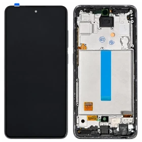 LCD display + Dotyk + Přední Kryt pro Samsung A525/A526 Galaxy A52/A52 5G/A52s 5G Black (TFT)