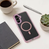 Case for Xiaomi Redmi 17 4G / 5G Frame Clear Hybrid Mag Cover compatible with MagSafe powder pink
