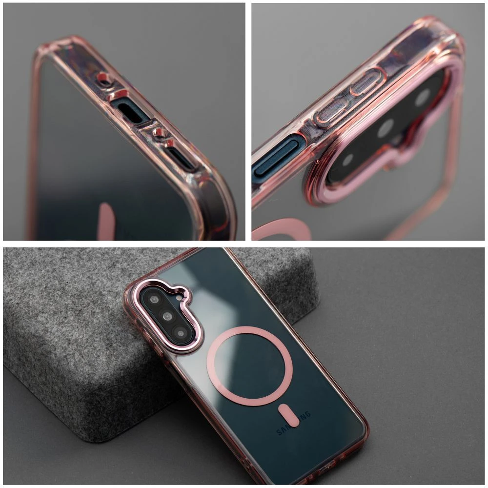 Case for Xiaomi Redmi 17 4G / 5G Frame Clear Hybrid Mag Cover compatible with MagSafe powder pink