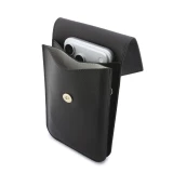 Guess PU Grained 4G Metal Logo Taška na Telefon Dark Brown