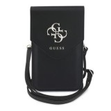 Taška na telefon se zipem Guess PU Grained 4G Metal Logo, černá
