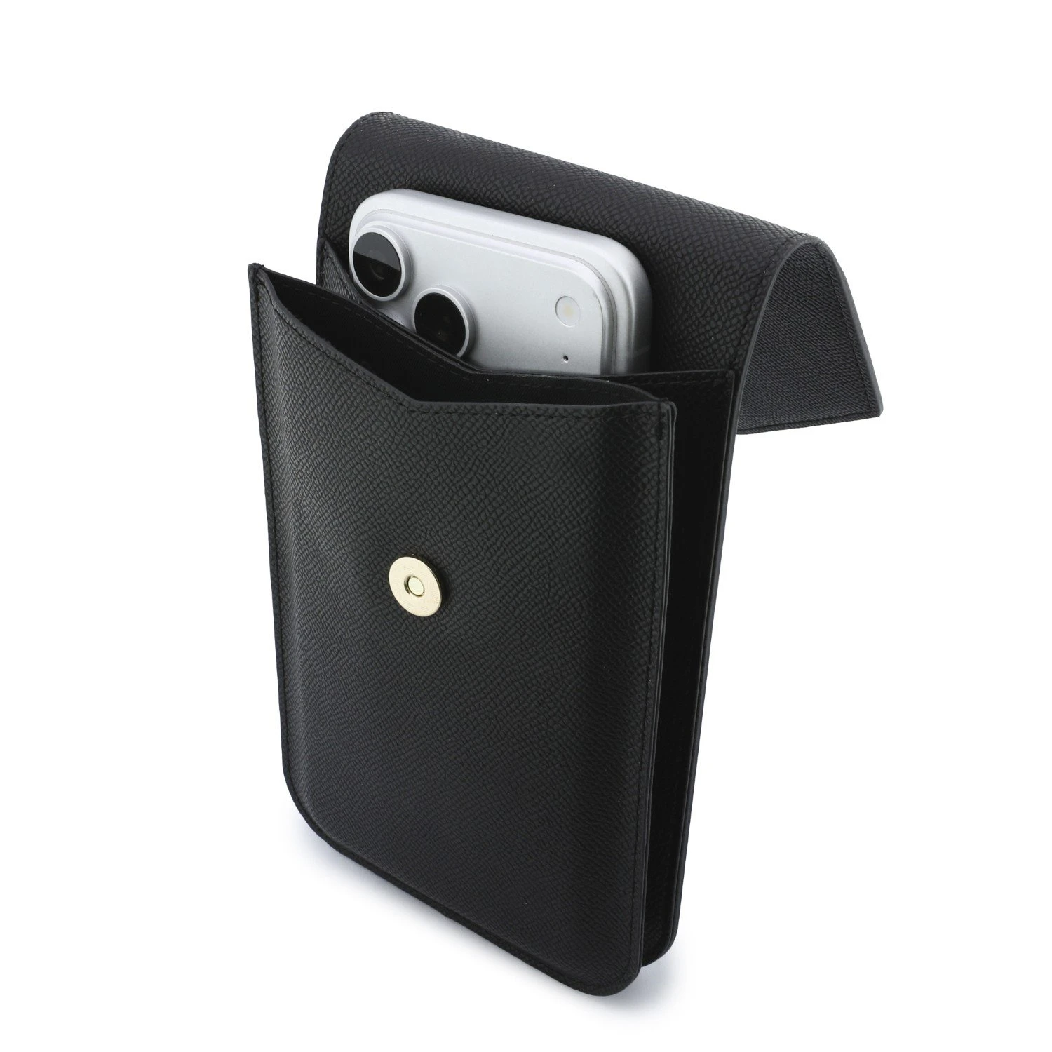 Guess PU Grained 4G Metal Logo Taška na Telefon Black