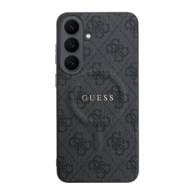 Guess PU Leather 4G Gold Frame Magnetic Zadní Kryt pro Samsung Galaxy S26 FE Black
