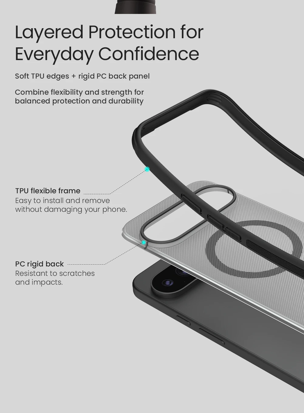 Nillkin Super Frosted PRO Magnetic Zadní Kryt pro Google Pixel 11 Pro Transparent Black