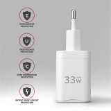 AXAGON ACU-PQ33W, GaN nabíječka do sítě 33W, USB-A + USB-C, PD3.0/PPS/QC4+/SFC2.0/Apple, bílá