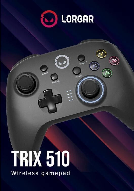 LORGAR gamepad TRIX-510 pro Nintendo Switch, Android, PC, iOS 13, PS3, černý
