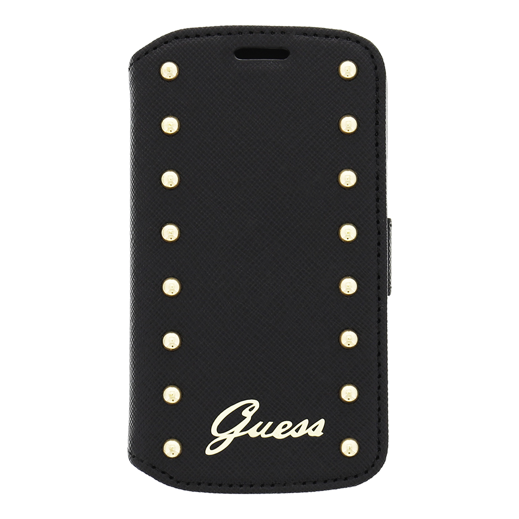 Kožené pouzdro na mobil Samsung Galaxy Trend Lite Guess GUFLBKSTLSAB černé