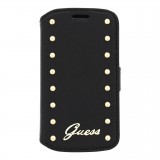 Kožené pouzdro na mobil Samsung Galaxy Trend Lite Guess GUFLBKSTLSAB černé