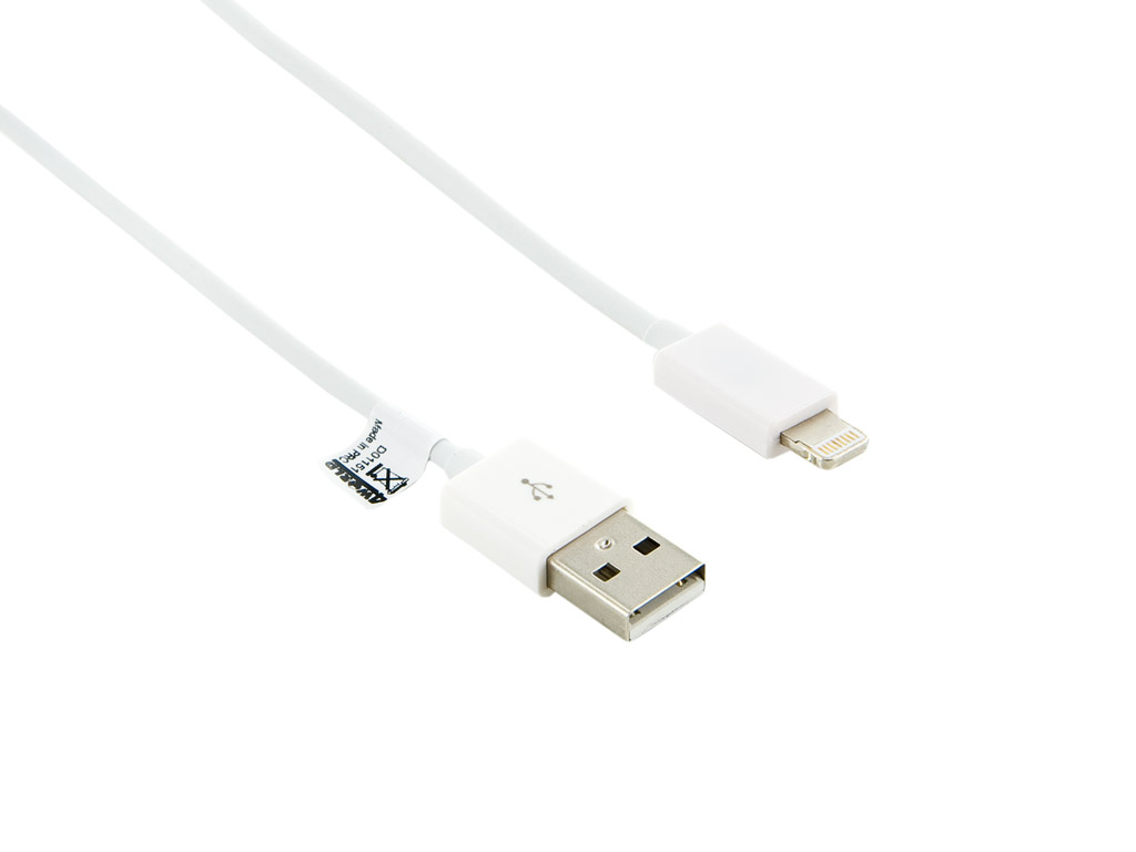 Datový kabel 4World USB Lightning 1m white