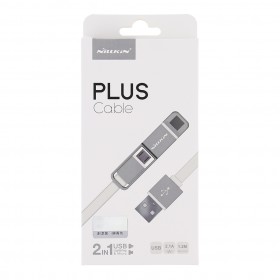 Dátový kábel Lightning Nillkin Plus 2v1 biely (blister)