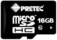 Paměťová karta Pretec Micro SDHC 16GB CLASS 10,10MB/s s adaptérem