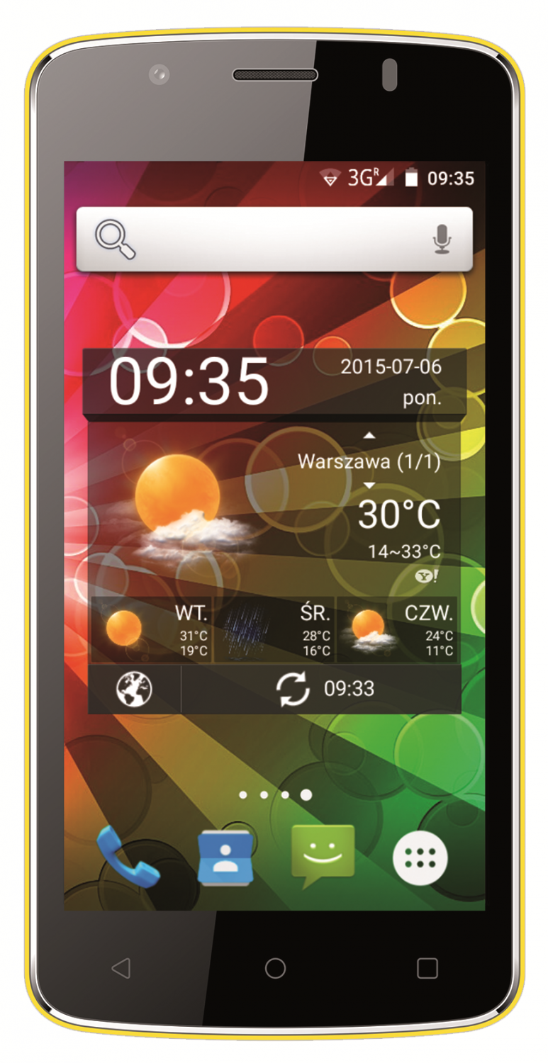 CPA myPhone FUN 4 Dual SIM Yellow přední strana