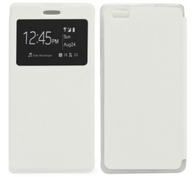 Puzdro Forcella S-View pre Huawei P8 biele