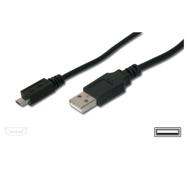 Datový  kabel  USB/microUSB PremiumCord 1,8m černý (bulk)