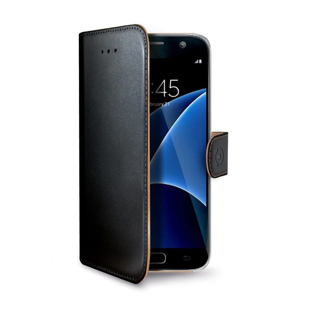 Flipové pouzdro pro Samsung Galaxy S7 CELLY Wally, PU kůže, černé