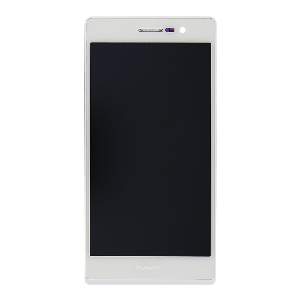 LCD + dotyk + přední kryt (separated) pro Huawqei P7, white ( OEM )