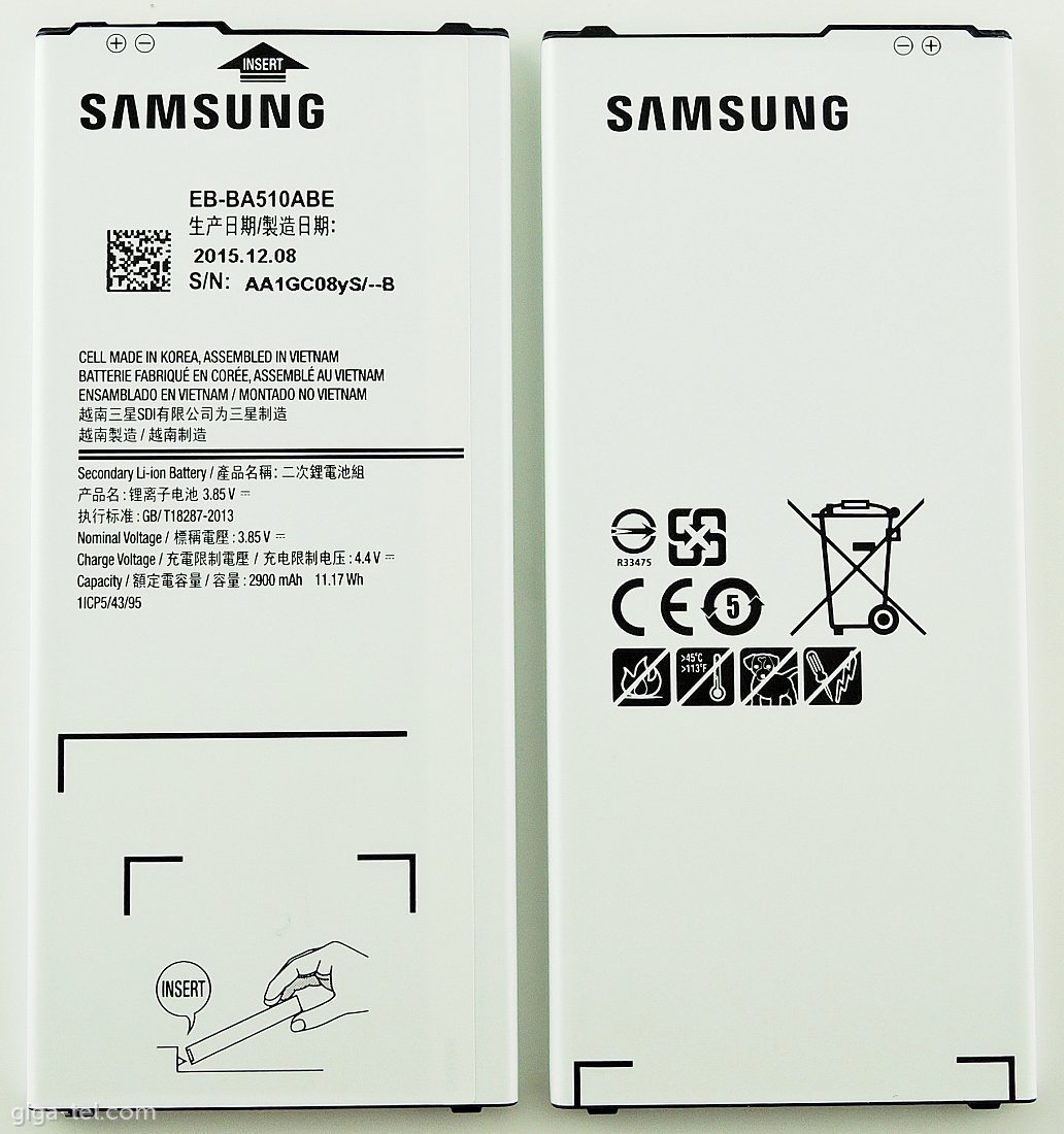 Baterie Samsung EB-BA510ABE, Li-Ion 2900mAh (Bulk)