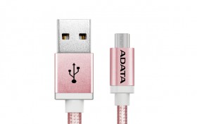 ADATA MicroUSB kábel nylonový 1m ružový