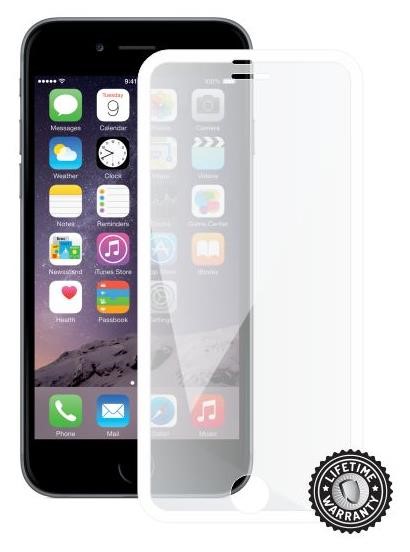 Tvrdené sklo Screenshield ™ Tempered Glass pre Apple iPhone 6, biely kovový okraj