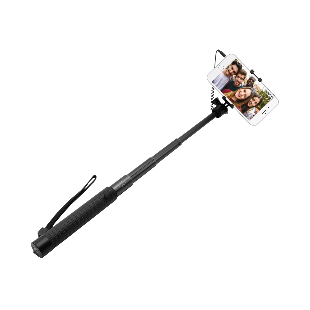Teleskopická selfie tyč FIXED v luxusním hliníkovém provedení, černá