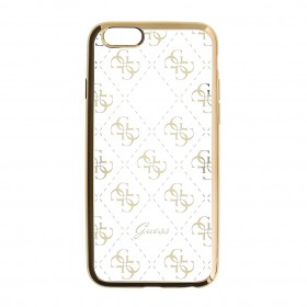Guess 4G GUHCSETR4GG silikónové puzdro pre Apple iPhone 5 / 5S / SE Gold