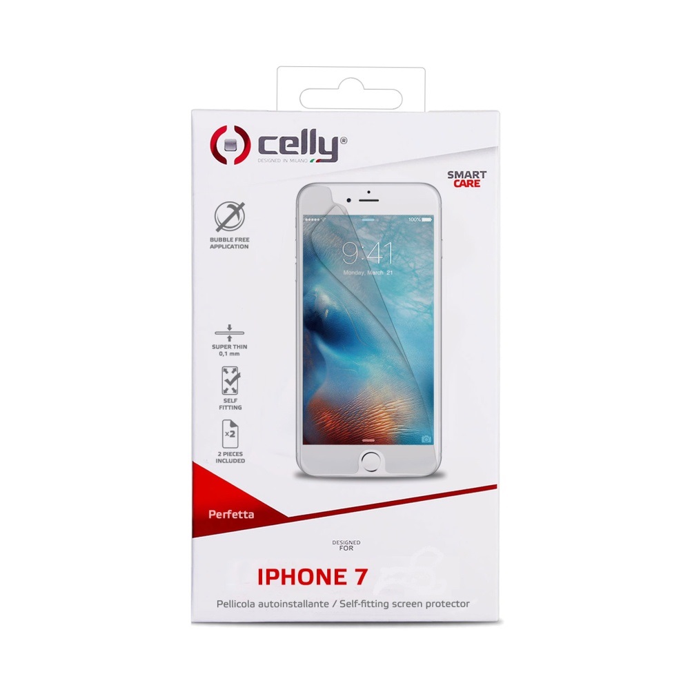 Ochranná fólia displeja CELLY Screen Protector pre Apple iPhone 7, lesklá, 2ks