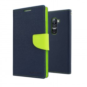 Mercury Fancy Diary flipové puzdro Samsung Galaxy J1 2016 modré / limetka