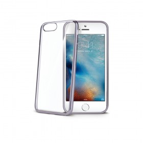 CELLY Laser silikónové puzdro - lemovanie s kovovým efektom pre Apple iPhone 7, čierne